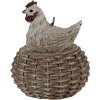 Clayre & Eef 6PR3555 Pendentif Bijoux Poulet Blanc, Marron 5x5x6 cm