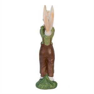 Clayre & Eef 6PR3566 Déco Lapin Vert, Rose 10x7x25 cm