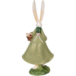 Clayre & Eef 6PR3567 Déco Lapin vert, rouge 10x7x25 cm