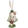 Clayre & Eef 6PR3567 Déco Lapin vert, rouge 10x7x25 cm