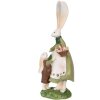 Clayre & Eef 6PR3567 Déco Lapin vert, rouge 10x7x25 cm