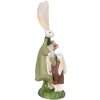 Clayre & Eef 6PR3567 Déco Lapin vert, rouge 10x7x25 cm