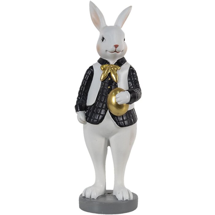 Clayre & Eef 6PR3580 Déco Lapin noir, blanc 7x7x20 cm