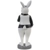 Clayre & Eef 6PR3580 Déco Lapin noir, blanc 7x7x20 cm