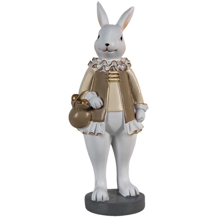 Clayre & Eef 6PR3583 Déco Lapin Beige, Blanc 10x8x25 cm