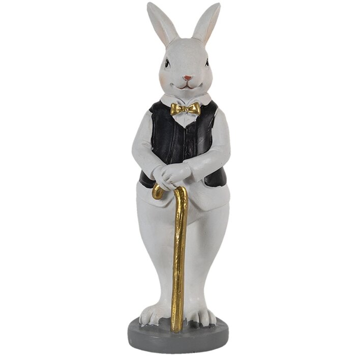 Clayre & Eef 6PR3584 Déco Lapin noir, blanc 5x5x15 cm