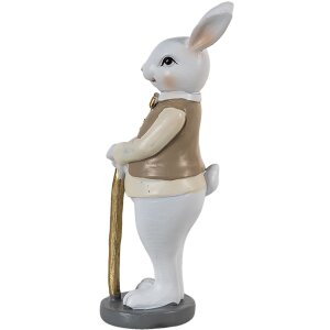 Clayre & Eef 6PR3585 Déco Lapin Beige, Blanc 5x5x15 cm