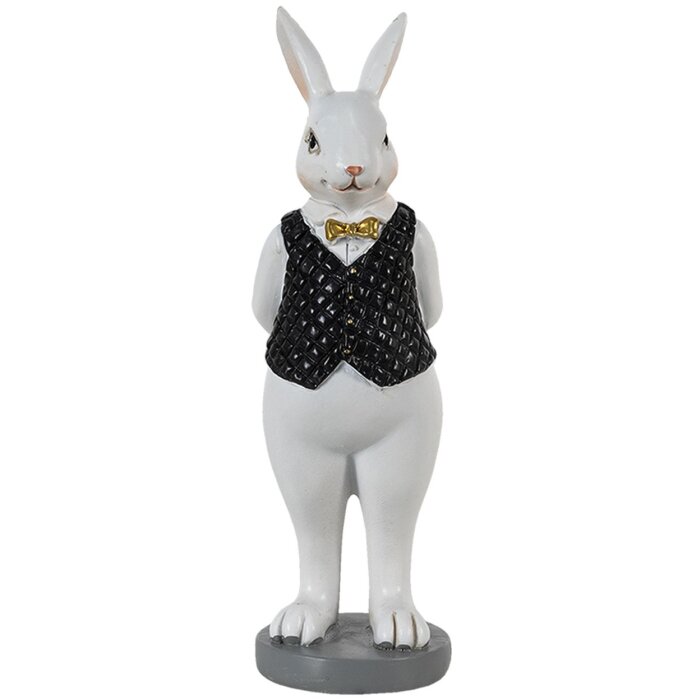 Clayre & Eef 6PR3587 Déco Lapin noir, blanc 5x5x15 cm