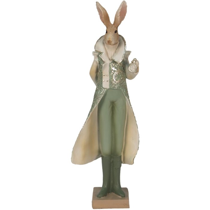 Clayre & Eef 6PR3591 Déco Lapin Vert, Marron, Beige 11x8x33 cm