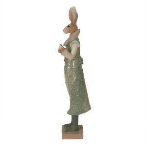 Clayre & Eef 6PR3591 Déco Lapin Vert, Marron, Beige 11x8x33 cm