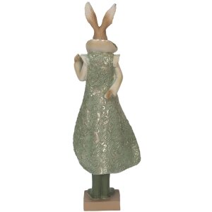 Clayre & Eef 6PR3591 Déco Lapin Vert, Marron, Beige 11x8x33 cm