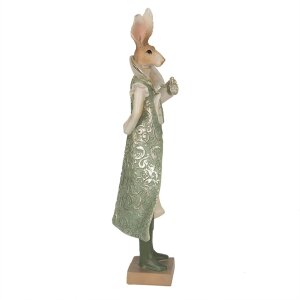 Clayre & Eef 6PR3591 Déco Lapin Vert, Marron, Beige 11x8x33 cm