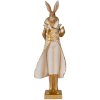 Clayre & Eef 6PR3602 Déco Lapin Doré, Blanc 11x8x33 cm