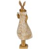 Clayre & Eef 6PR3602 Déco Lapin Doré, Blanc 11x8x33 cm