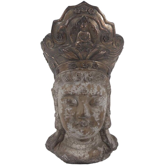 Clayre & Eef 6PR3621 Bouddha décoratif brun, blanc 12x9x22 cm