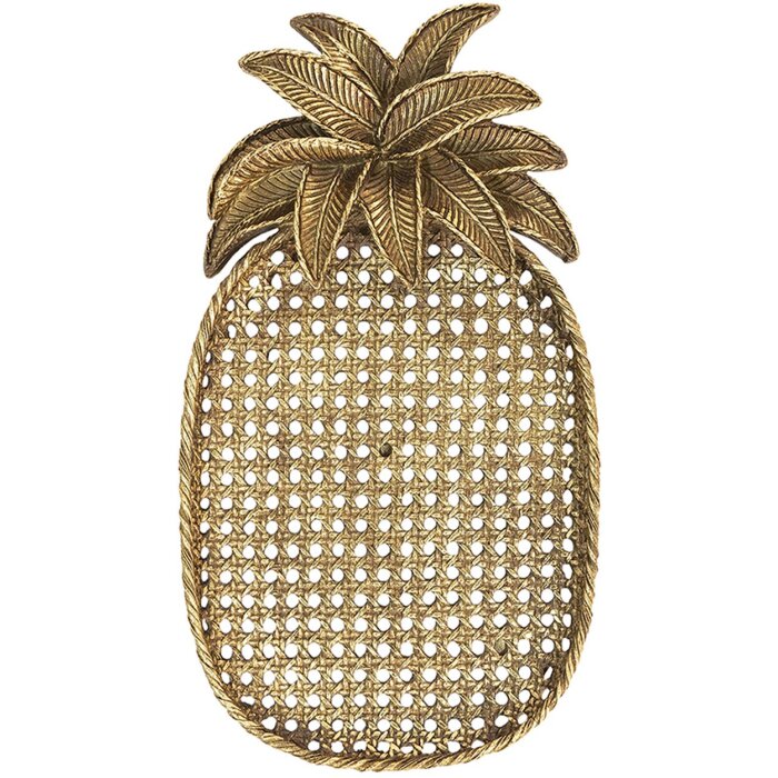 Clayre & Eef 6PR4774 Coupe décorative Ananas Doré 40x22x4 cm