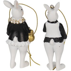 Clayre & Eef 6PR4784 Déco Lapin noir (2) 4x4x10 - 4x4x10 cm