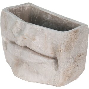 Clayre & Eef 6TE0389S Pot de fleurs pour intérieur Bouche Gris 21x13x14 cm