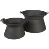 Clayre & Eef Pots de fleurs pour lintérieur (set de 2) Gris Ø 28x20 cm - Ø 22x16 cm