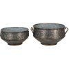 Pots de fleurs pour lintérieur (set de 2) Gris, Marron 40x35x20 - 32x31x15 cm