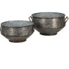 Pots de fleurs pour lintérieur (set de 2) Gris, Marron 40x35x20 - 32x31x15 cm