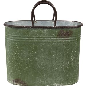 Clayre & Eef 6Y4773 Pot de fleurs pour lintérieur Vert, brun 36x18x25 - 30x15x23 cm