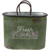 Clayre & Eef 6Y4773 Pot de fleurs pour lintérieur Vert, brun 36x18x25 - 30x15x23 cm