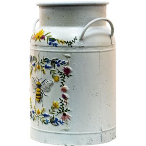 Clayre & Eef 6Y4774 Pot à lait décoratif blanc, jaune Ø 19x28 cm