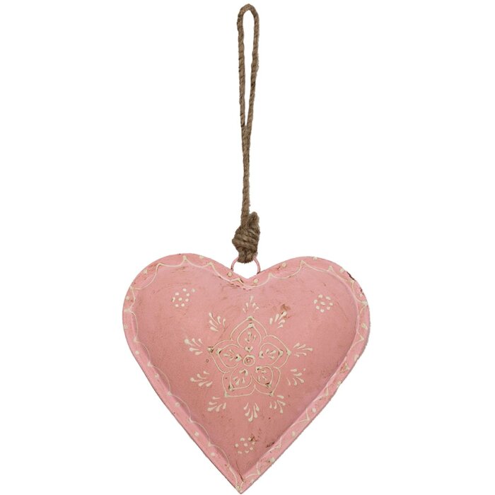 Clayre & Eef 6Y4813L Pendentif Bijoux Cœur Rose 14x4x14 cm