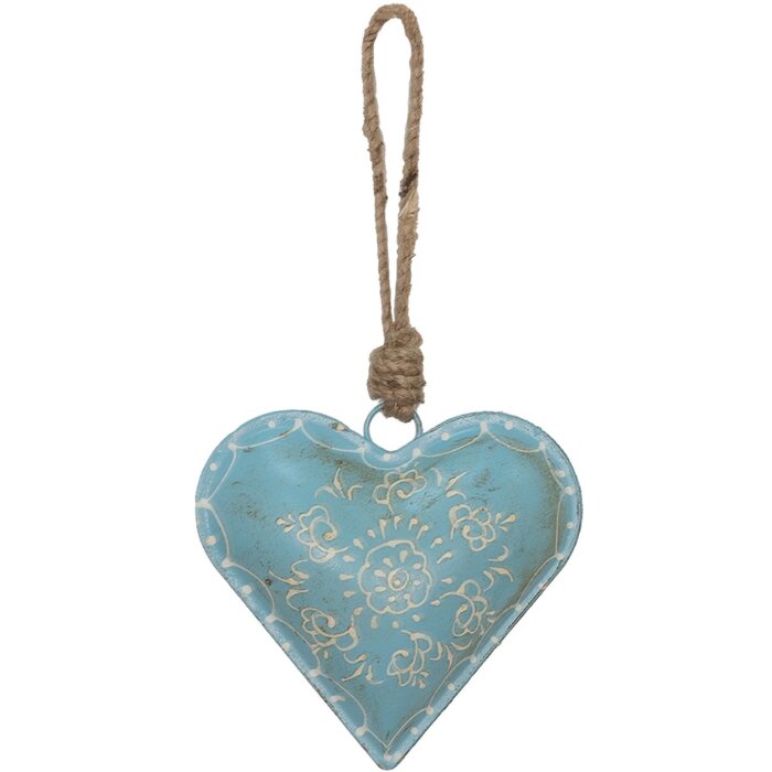 Clayre & Eef 6Y4816M Pendentif Bijoux Cœur Bleu 10x2x10 cm