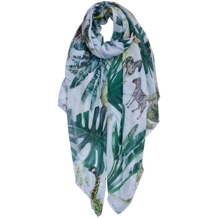 Clayre & Eef JZSC0682 Écharpe Femme Motif Vert 90x180 cm