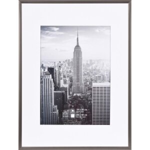 30x40 cm cadre photo aluminium Manhattan en gris acier