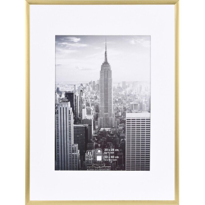 Henzo cadre alu Manhattan or 30x40 cm avec passe-partout 20x28 cm