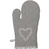 Clayre & Eef LYH44 Gants de four Gris 16x30 cm