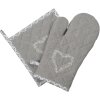 Clayre & Eef LYH44 Gants de four Gris 16x30 cm