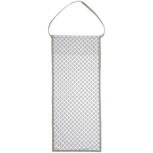 Clayre & Eef LYH50 Sac à pain 28x68 cm Gris Blanc Coton Coeurs Carreaux Rectangle