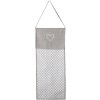 Clayre & Eef LYH50 Sac à pain 28x68 cm Gris Blanc Coton Coeurs Carreaux Rectangle