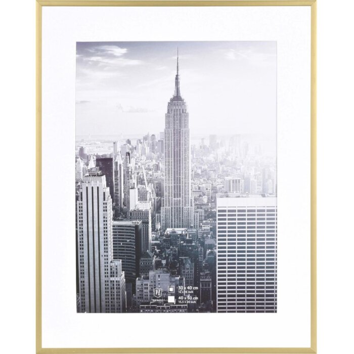 Henzo cadre alu Manhattan 40x50 cm or avec passe-partout 30x40 cm