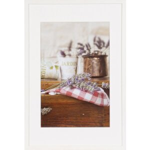 40x60 cm cadre photo en bois JARDIN en blanc