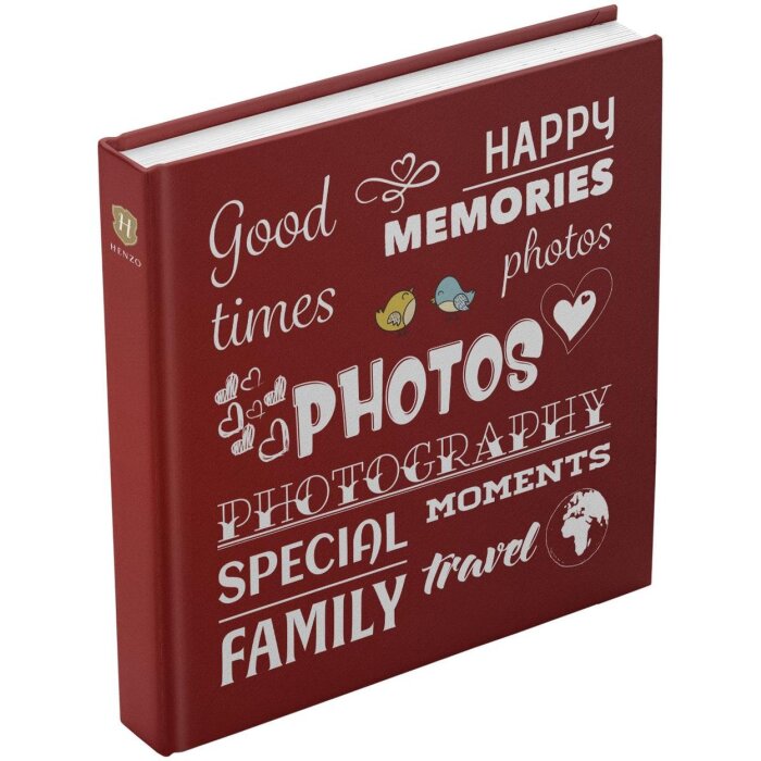 Henzo Jumbo Album photo Wording rouge 30x30 cm 100 pages blanches