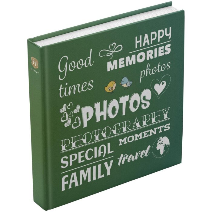 Henzo Jumbo Album photo Wording vert 30x30 cm 100 pages blanches