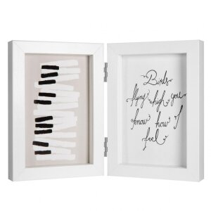 Henzo cadre double en bois Piano 2 photos 13x18 cm blanc