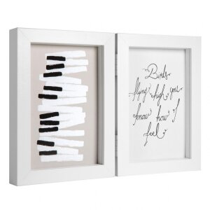 Henzo cadre double en bois Piano 2 photos 13x18 cm blanc