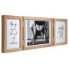 Cadre double en bois Henzo Piano 3 photos 10x15 cm et 15x20 cm beige