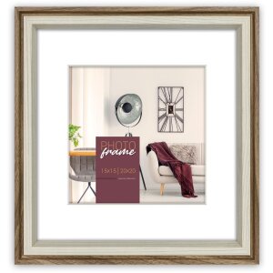 Cadre photo ZEP Palmi marron 30x30 cm avec passe-partout...