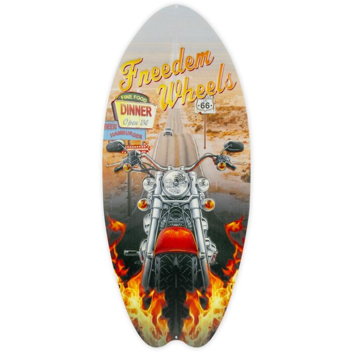 ZEP Plaque de tôle SURF 23x53x0,4 cm Planche de surf Freedem Wheels