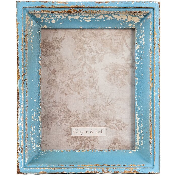 Clayre & Eef 2F0860 Cadre photo 27x6x32 cm - 18x24 cm Beige - Bleu