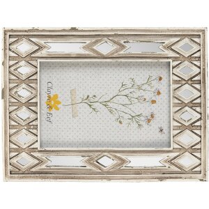 Clayre & Eef 2F0961 Cadre photo 17x2x22 cm - 10x15 cm Beige - Marron