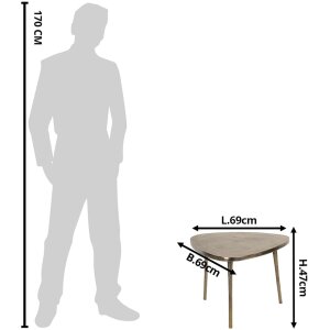 Clayre & Eef 50422M Table dappoint 69x69x47 cm Couleur or