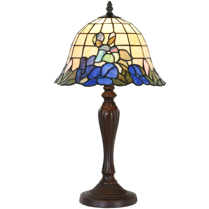 Clayre & Eef 5LL-1211 Lampe de table Tiffany Ø 29x53 cm E27-max 1x60W Bleu - Beige